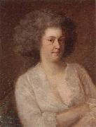 unknow artist Portrait of a lady,half-length,seated,wearing a white dress oil painting artist